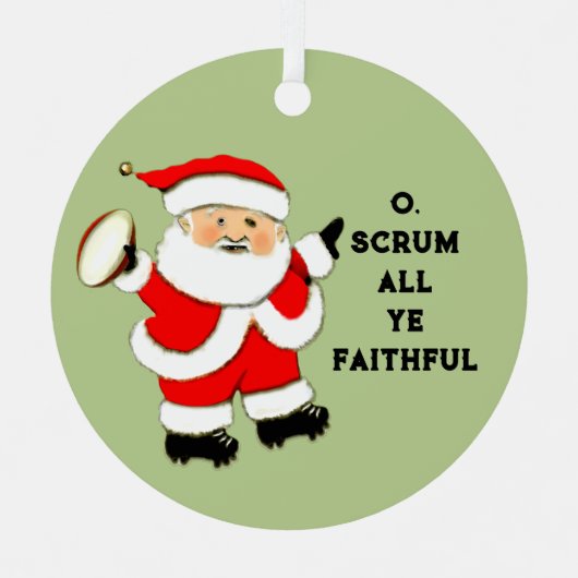 ラグビーホリデーギフト メタルオーナメント (正面)