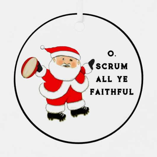 ラグビーホリデーギフト メタルオーナメント (正面)