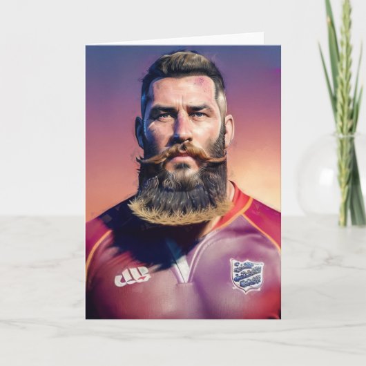 ラグビーポートレート – ラグビーグリーティングカード シーズンカード (正面)