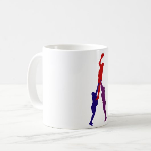 ラグビーラインアウトプレーヤーズスポーツマグカップ コーヒーマグカップ (正面左)