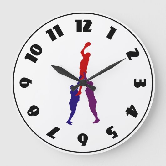 ラグビーラインナウト時計 ラージ壁時計 (正面)