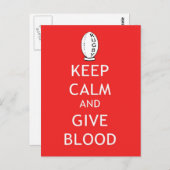 ラグビー保ク-Calm & 与え Blood ポストカード (正面/裏面)