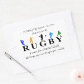 ラグビー感動的引用文 長方形シール (封筒)