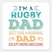 ラグビー素晴らしパパファーザーズおもしろいデイギフト スクエアシール (正面)