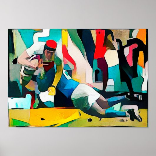 ラグビー絵画ズプリント ポスター (正面)