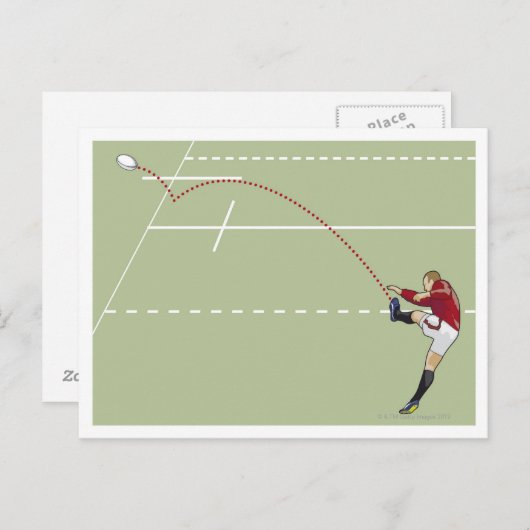 ラグビー選手がボールをtouchに蹴点々のあるる ポストカード (正面/裏面)