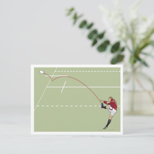 ラグビー選手がボールをtouchに蹴点々のあるる ポストカード (スタンド正面)