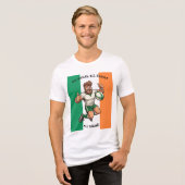 ラグビー選手のジャンプ トライブレンドTシャツ (正面全面)
