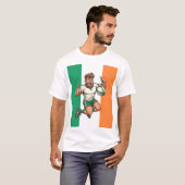 ラグビー選手のジャンプ Tシャツ (正面フル)