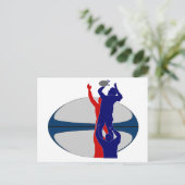 ラグビー選手のラインナアウトスローボールのフランス ポストカード (スタンド正面)