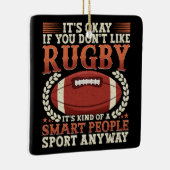 ラグビー選手の一種の人頭が切れる間スポーツおもしろい セラミックオーナメント (右)