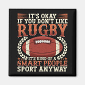 ラグビー選手の一種の人頭が切れる間スポーツおもしろい マグネット (正面)