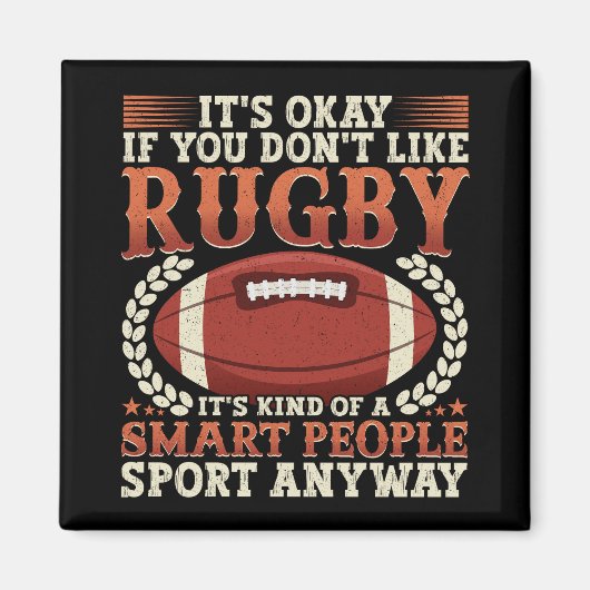 ラグビー選手の一種の人頭が切れる間スポーツおもしろい マグネット (正面)