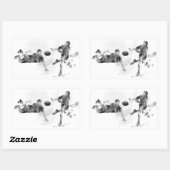 ラグビー選手2人 –  長方形シール (シート)