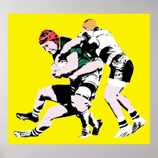 ラグビー選手 – ラグビー絵画ズプリント ポスター (正面)