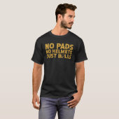 ラグビー選手No padsヘルメットNoボール Tシャツ (正面フル)