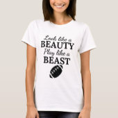 ラグビー:まるで獣の遊ような美しいのように見える。 Tシャツ (正面)