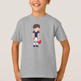 ラグビー，アメリカンフットボール，かわいい男の子，ブラウンヘア Tシャツ