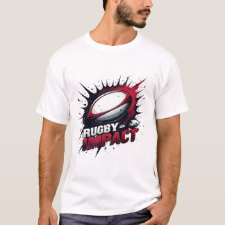 ラグビー = インパクト - 爆発的なラグビーボールのグラフィック Tシャツ