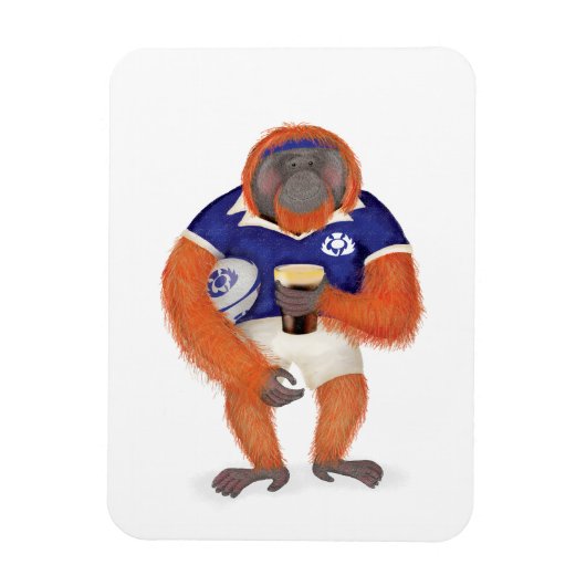 ラグビー・オランウータン磁石Ruaridh マグネット (縦)