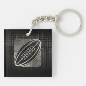 ラグビー; クールな黒 キーホルダー (裏面)