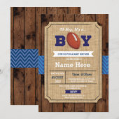 ラグビー ベイビーシャワー アメリカンフットボール 男の子 招待状 (正面/裏面)