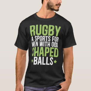 ラグビー:奇男性へ形のボール Tシャツ