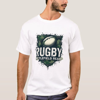 ラグビー - 戦場で戦うミリタリーグランジ Tシャツ