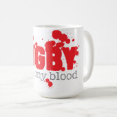 ラグビー-私の血にあります コーヒーマグカップ (正面右)