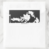 ラグビー 長方形シール (バッグ)