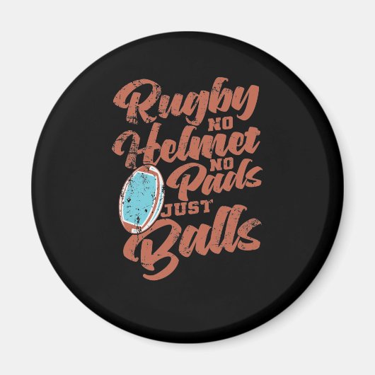 ラグビーnoヘルメットnoパッドJust Balls Football マグネット (正面)