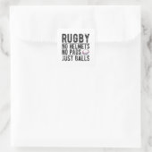 ラグビーNoヘルメットNo Pads Just Balls - おもしろい Rugby スクエアシール (バッグ)