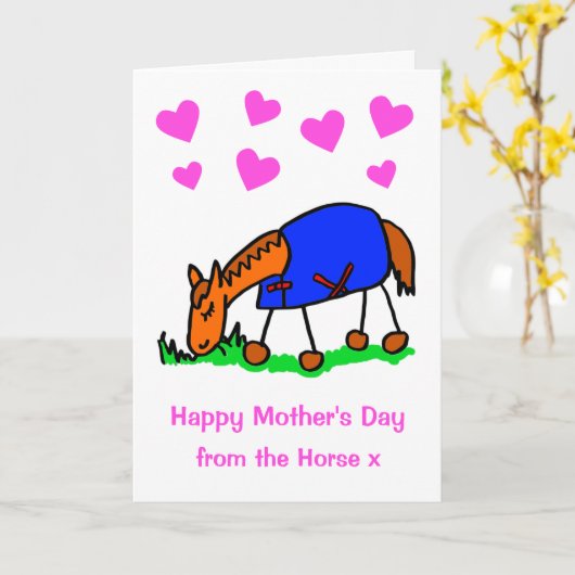 . .ラグマザーズのデイカードに登場する馬からかわいい カード (黄色い花)