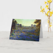 ラグランジの近くの午後遅くにブルーボンネットがある カード (黄色い花)