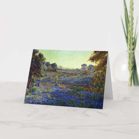 ラグランジの近くの午後遅くにブルーボンネットがある カード (正面)