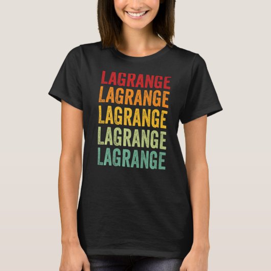 ラグランジカウンティインディアナレインボー文字 Tシャツ (正面)