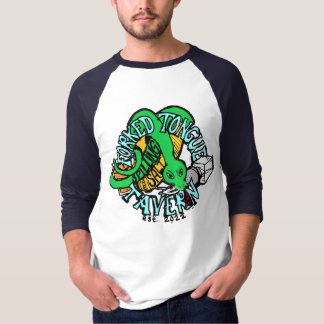 ラグランフォーク舌足T型 Tシャツ
