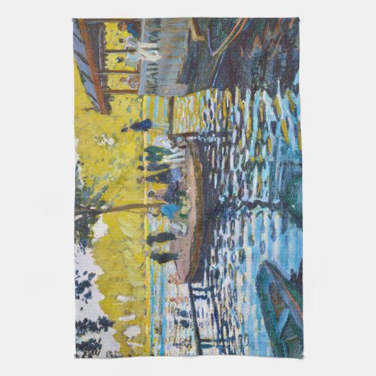 ラグレヌイレクロードモネ素晴らしアート絵画ズ キッチンタオル (縦)