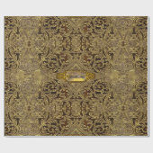 ラグンビルエレガントドゴシックモノグラムバロック ラッピングペーパー (フラット)