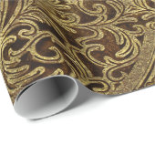 ラグンビルエレガントドゴシックモノグラムバロック ラッピングペーパー (ロールコーナー)