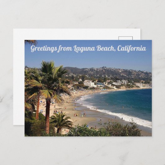 ラグーナビーチカリフォルニアポストカードからの挨拶 ポストカード (正面/裏面)