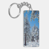 ラグーナ山脈の雪に覆われた木々 キーホルダー (正面左)