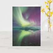 ラグーンのオーロラライト | Jokulsarlon，アイスランド カード (黄色い花)