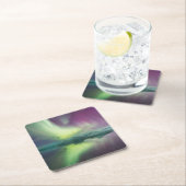 ラグーンのオーロラライト | Jokulsarlon，アイスランド スクエアペーパーコースター (インサイチュ)