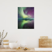 ラグーンのオーロラライト | Jokulsarlon，アイスランド ポスター (キッチン)