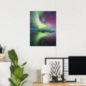 ラグーンのオーロラライト | Jokulsarlon，アイスランド ポスター (ホームオフィス)