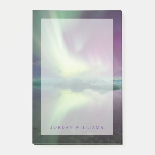 ラグーンのオーロラライト | Jokulsarlon,アイスランド ポストイット (正面)