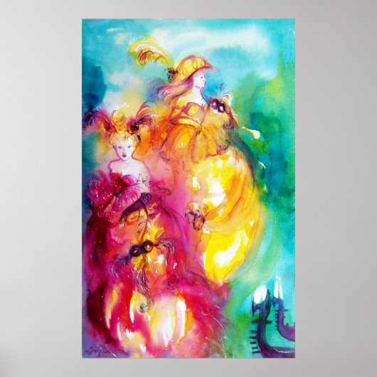 ラグーンのロンド/ヴェネツィアの仮装ボールキャンバス ポスター (正面)