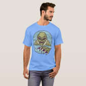 ラグーンの生物 アイコニックホラー モンスターアート v tシャツ (正面フル)