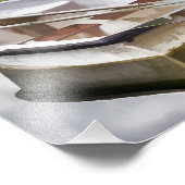 ラグーン撮影プリントにドッキングされた小型ボート フォトプリント            (角)